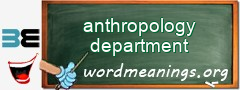 WordMeaning blackboard for anthropology department